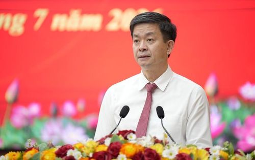 Bí thư Tỉnh ủy An Giang Lê Quang Tùng phát biểu nhận nhiệm vụ - Ảnh: VGP/LS