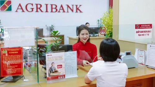 Khách hàng giao dịch tại Agribank chi nhánh Thăng Long. (Ảnh: KHÁNH HIỀN)