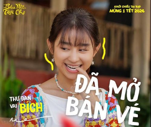 Thư Đan đảm nhận vai Bích trong phim điện ảnh Báu Vật Trời Cho, đóng cùng Tuấn Trần và Phương Anh Đào. Ảnh: NSX