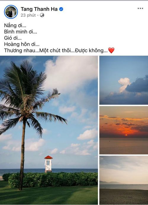 Bài đăng mới nhất của Tăng Thanh Hà. Ảnh: Chụp màn hình FBNV