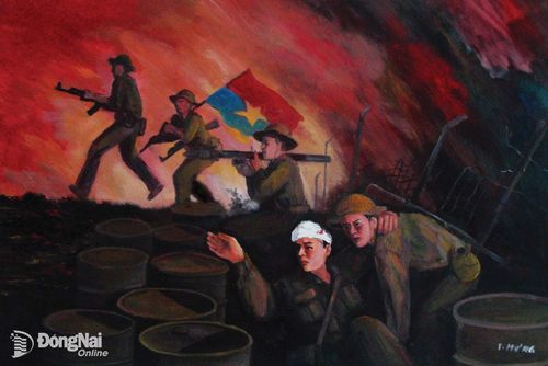 Các tác phẩm của họa sĩ Đào Tấn Hưng, Ban Mỹ thuật, Hội Văn học nghệ thuật Đồng Nai đề tài thương binh, liệt sĩ.