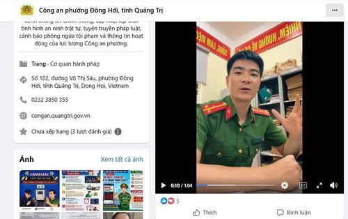 Cán bộ Công an phường Đồng Hới livestream hướng dẫn thủ tục hành chính trên fanpage