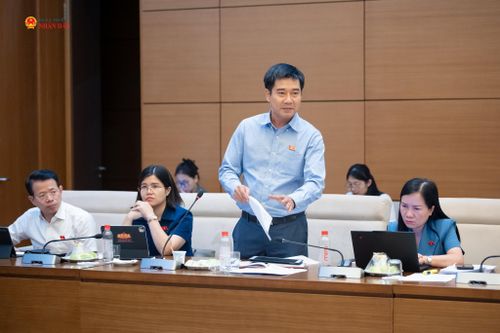 ĐBQH hoạt động chuyên trách tại Ủy ban Pháp luật và Tư pháp Lê Thanh Hoàn phát biểu. Ảnh: Phạm Thắng