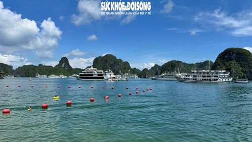 Giữa mùa du lịch cao điểm, đảo Ti Tốp mỗi ngày đón hàng nghìn lượt du khách tham quan, tắm biển. Ảnh: Tiến Sinh