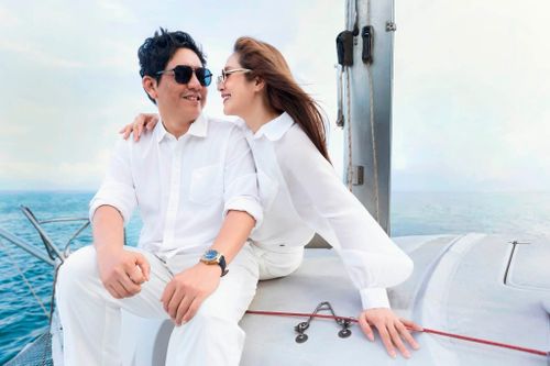 Vợ chồng Thanh Thúy thường xuyên đồng hành trong công việc lẫn cuộc sống. Ảnh: FBNV.