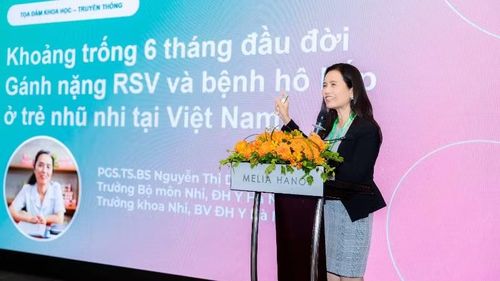 Phó Giáo sư, Tiến sĩ, bác sĩ Nguyễn Thị Diệu Thúy báo cáo tại tọa đàm.