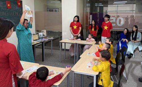 Một lớp tiếng Việt kiểu truyền thống do CVCEC tổ chức tại Toronto, Canada