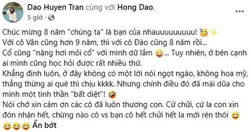 Qua chia sẻ của người trợ lý, Hồng Đào hiện lên là người thẳng thắn nhưng chân thành. Ảnh: Chụp màn hình.