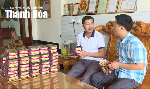 Cơ sở sản xuất bánh gai Lâm Thắm ở xã Xuân Hòa.