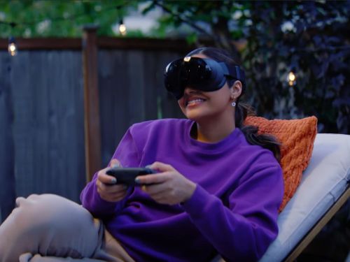 Valve Steam Frame VR headset with controller shown