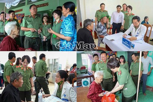 Đoàn công tác Bệnh viện 30/4 (Bộ Công an) phối hợp Công an tỉnh Cà Mau thăm hỏi, tặng quà các Mẹ Việt Nam anh hùng, đồng thời khám bệnh, cấp phát thuốc miễn phí cho người dân trên địa bàn Xã Trần Văn Thời.