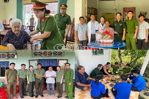 Chuỗi hoạt động tri ân của lực lượng Công an tỉnh Cà Mau hướng đến kỷ niệm 79 năm Ngày Thương binh - Liệt sĩ, thể hiện đạo lý "Uống nước nhớ nguồn" và lòng biết ơn đối với những người có công với đất nước.