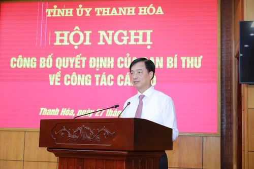 Đồng chí Nguyễn Duy Ngọc, Ủy viên Bộ Chính trị, Bí thư Trung ương Đảng, Trưởng Ban Tổ chức Trung ương phát biểu tại Hội nghị. Ảnh: TTXVN phát
