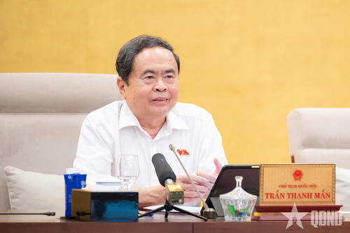 Chủ tịch Quốc hội Trần Thanh Mẫn đề nghị nghiên cứu bổ sung quy định Chính trị viên Ban chỉ huy quân sự cấp xã là sĩ quan chính quy.