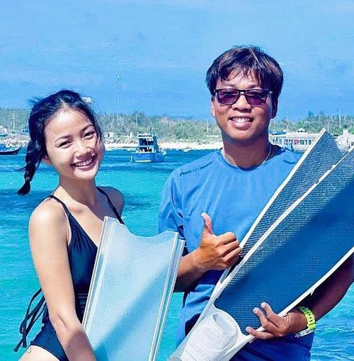 Anh Ngô Minh Tính - huấn luyện viên lặn tự do tại đảo Phú Quý.