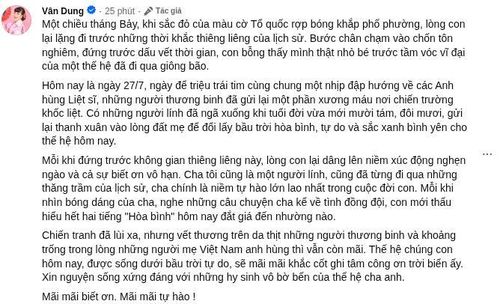 Nghệ sĩ Vân Dung chia sẻ thêm. Ảnh: FBNV