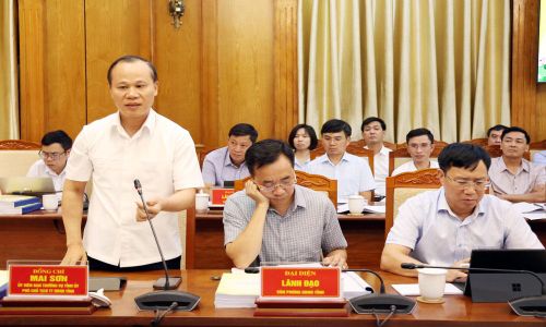  Phó Chủ tịch Thường trực UBND tỉnh Mai Sơn phát biểu tiếp thu các ý kiến tại hội nghị. 