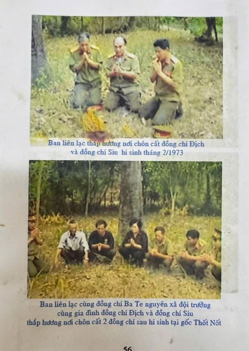 Bức hình lưu lại mỗi lần Ban liên lạc tìm được phần mộ của những đồng đội đã ngã xuống vì độc lập dân tộc. Ảnh: NVCC