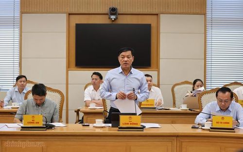 Phó Chủ tịch Thường trực UBND tỉnh Lâm Đồng Lê Trọng Yên phát biểu tại cuộc họp.