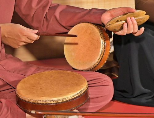 Những tiết mục kết hợp tiếng đàn nhị, đàn bầu, trống và phách cùng lời ca mộc mạc đã tạo nên sức hấp dẫn riêng.