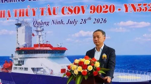 Ông Nguyễn Tiến Đạt, Phó Tổng Giám đốc Tổng Công ty Công nghiệp tàu thủy phát biểu tại sự kiện.