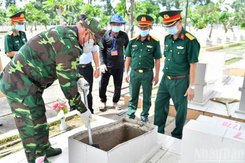 Tính đến 17/7 có 13.080 mộ liệt sĩ đã thực hiện lấy mẫu, đạt 70,36% kế hoạch và 11/18 nghĩa trang liệt sĩ hoàn thành việc lấy mẫu.
