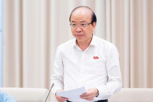 Chủ nhiệm Ủy ban Pháp luật và Tư pháp Phan Chí Hiếu trình bày thẩm tra. Ảnh: QH