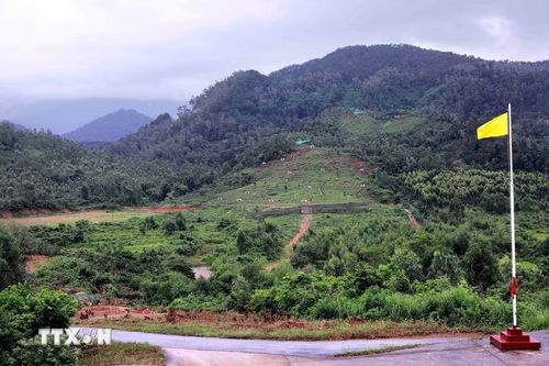 Khu vực thực hành bắn đạn thật tại thao trường Bộ Chỉ huy Quân sự tỉnh Phú Thọ. (Ảnh: Hoàng Hùng/TTXVN)