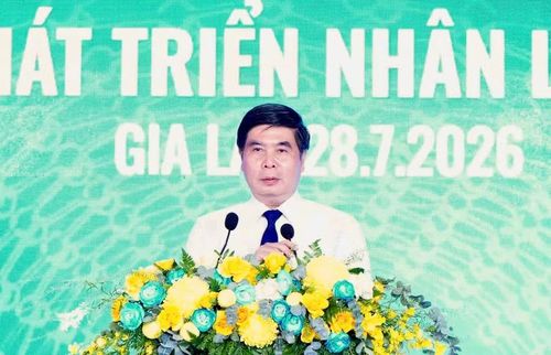 Phó Chủ tịch UBND tỉnh Gia Lai Lâm Hải Giang phát biểu tại buổi lễ. Ảnh: Trần Dung 