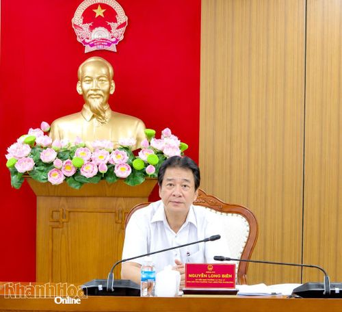 Đồng chí Nguyễn Long Biên phát biểu chỉ đạo tại cuộc họp.