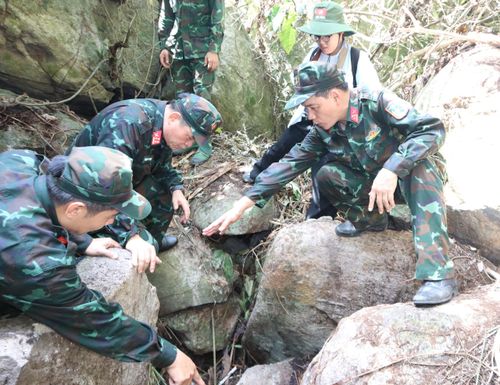 Vị trí lực lượng tìm kiếm phát hiện hài cốt liệt sĩ.