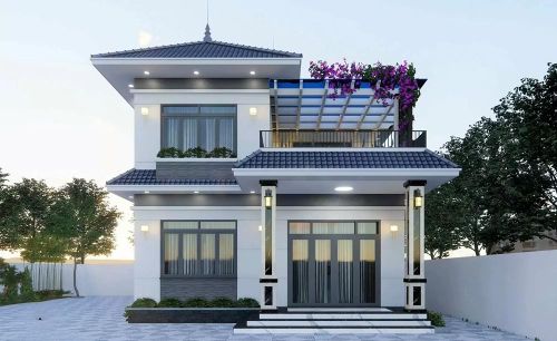 Nhà mái Nhật 2 tầng. (Ảnh: Vĩnh Tường)