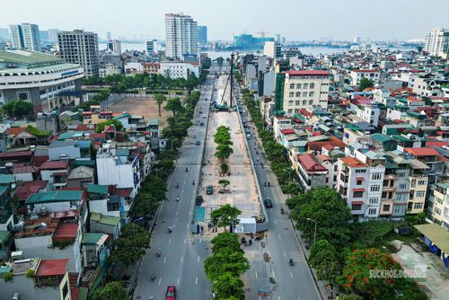 Khu vực thi công nhìn từ trên cao. Ảnh: T.Anh