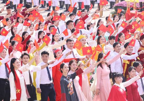 Khối Văn hóa - Thể thao và Du lịch tại Lễ kỷ niệm, diễu binh, diễu hành 80 năm Cách mạng tháng Tám thành công và Quốc khánh nước CHXHCN Việt Nam (2/9/1945 - 2/9/2025). Ảnh: TTXVN