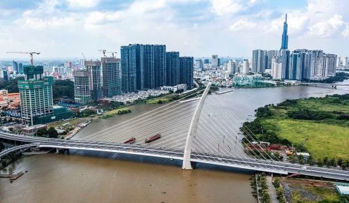 Một góc Thành phố Hồ Chí Minh nhìn từ trên cao.