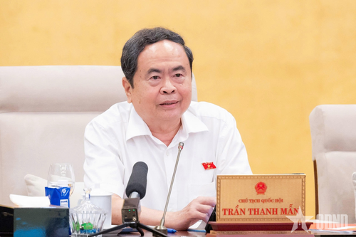 Chủ tịch Quốc hội Trần Thanh Mẫn phát biểu tại phiên họp.