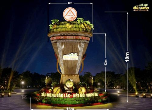 Mô hình tháp sầu riêng tại Lễ hội sầu riêng
