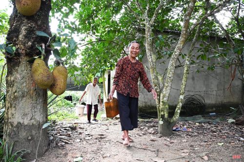 Những chuyến đi xin nước đã trở thành hình ảnh quen thuộc với nhiều gia đình tại thôn Hương Thu trong gần 2 tháng qua.