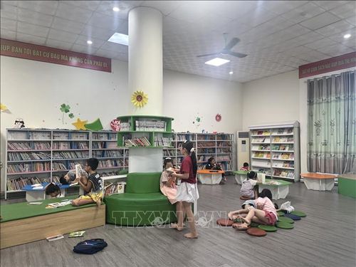 Không gian đọc thân thiện tại Thư viện tỉnh Hà Tĩnh thu hút đông đảo học sinh đủ mọi lứa tuổi đến thư giãn, tìm kiếm những cuốn sách yêu thích trong kỳ nghỉ hè.