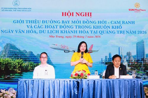 Đại diện lãnh đạo Sở Văn hóa, Thể thao và Du lịch tỉnh Khánh Hòa phát biểu tại hội nghị - Ảnh: CTV