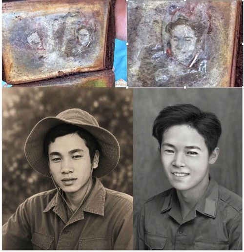 Bức ảnh cá nhân được tìm thấy trong chiếc ví của Anh hùng liệt sĩ sau phục dựng.
