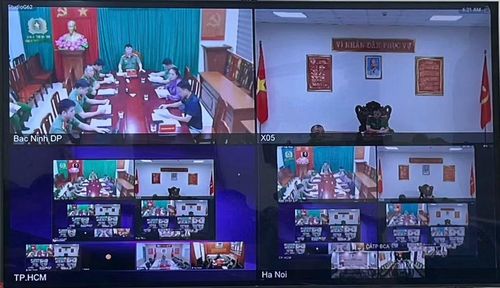 Hệ thống hạ tầng kết nối thông suốt giữa Bộ Công an và các điểm cầu TP Hà Nội, TP Hồ Chí Minh và tỉnh Bắc Ninh ngay trong ngày đầu vận hành thử nghiệm (29/6/2026).