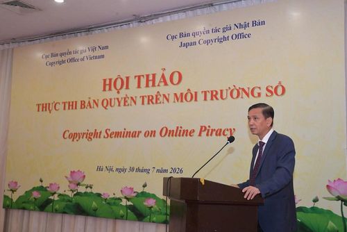Cục trưởng Cục Bản quyền tác giả Việt Nam Trần Hoàng phát biểu tại Hội thảo