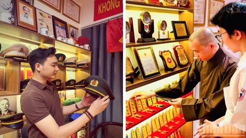 Hiện bộ sưu tập có nhiều hiện vật đặc biệt, trong đó có ba chiếc mũ cấp tướng cùng nhiều quân hàm, quân phục của các lực lượng như Quân đội nhân dân, Hải quân, Không quân, Cảnh sát biển và Công an nhân dân. Mỗi hiện vật đều mang theo những câu chuyện riêng, góp phần tái hiện sinh động một giai đoạn lịch sử của đất nước.