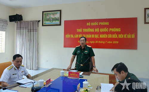 Thượng tướng Phạm Hoài Nam chủ trì buổi làm việc.