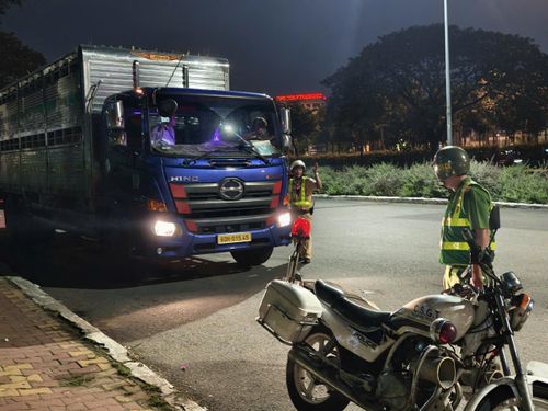  Lực lượng chức năng kiểm tra đột xuất phương tiện vận chuyển động vật tại cửa ngõ TPHCM. Ảnh: Cơ quan chức năng cung cấp 