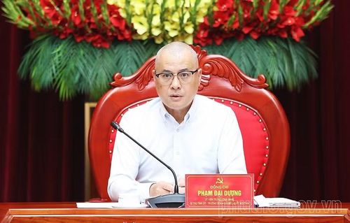 Ông Phạm Đại Dương, Bí thư Tỉnh ủy, Trưởng Đoàn ĐBQH tỉnh Phú Thọ chủ trì cuộc họp. (Ảnh: Đức Hiền/phutho.gov.vn).