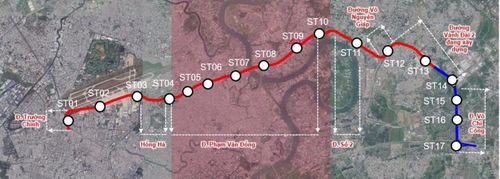 Hướng tuyến dự án metro số 6 giai đoạn 1. Ảnh: MAUR