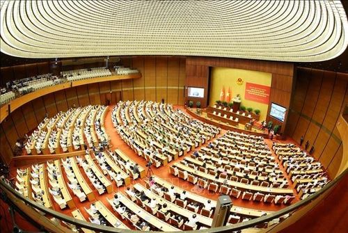Toàn cảnh hội nghị tại điểm cầu trung tâm - Hội trường Diên Hồng, Nhà Quốc hội (Hà Nội). Ảnh: TTXVN