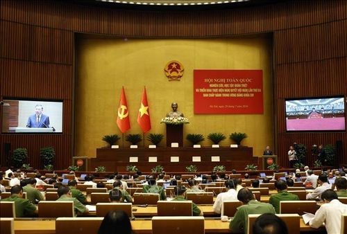 Quang cảnh Hội nghị toàn quốc nghiên cứu, học tập, quán triệt và triển khai thực hiện Nghị quyết Trung ương 3 khóa XIV. Ảnh: TTXVN